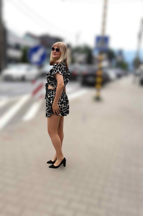 Komplet w print zwierzęcy