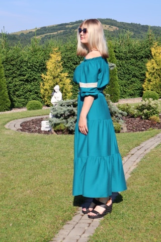 Wiskozowy komplet, spódnica i bluzka