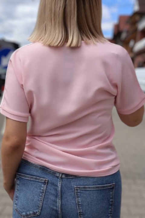 Bluzka z dekoltem w serek, krótki rękaw, ozdobne kryształki