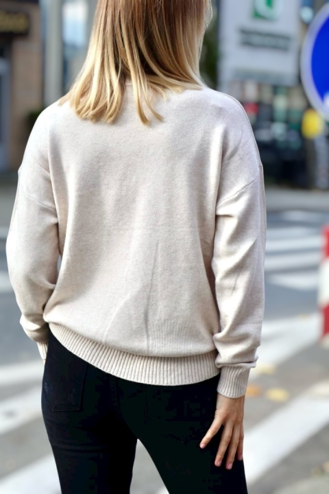 Casualowy półgolf damski beżowy