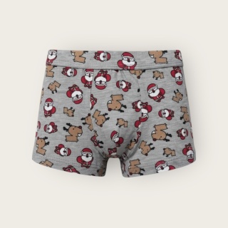Chłopięce bokserki świąteczne Moraj z Mikołajem i reniferami szare