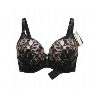 Czarny biustonosz semi soft Lany Moda z koronką