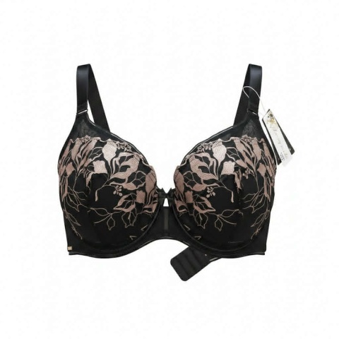 Czarny biustonosz semi soft Lany Moda z koronką
