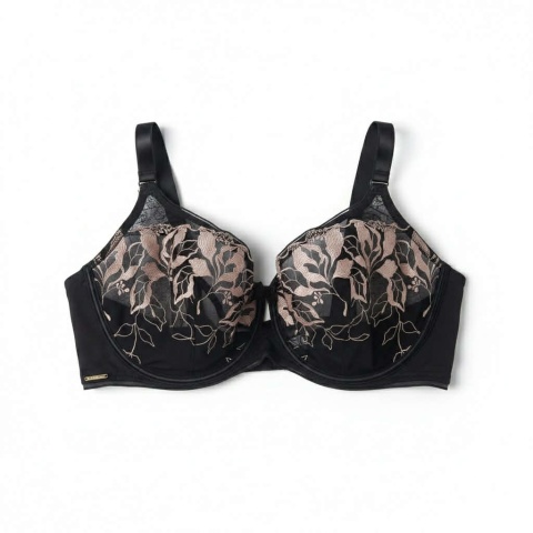 Czarny biustonosz semi soft Lany Moda z koronką