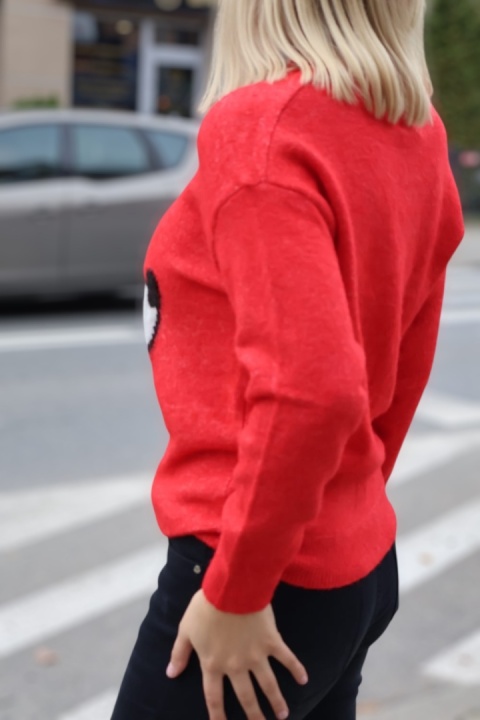 Damski sweterek Mickey Mouse czerwony