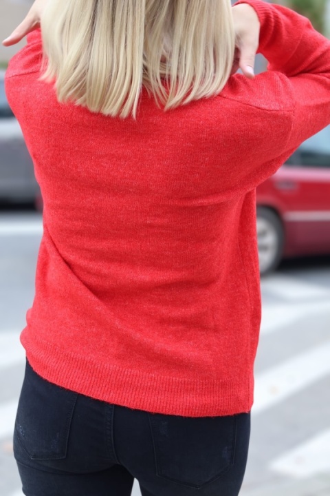 Damski sweterek Mickey Mouse czerwony