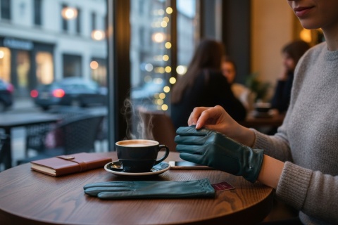 Damskie skórzane rękawiczki ocieplane z futerkiem 100% skóra naturalna