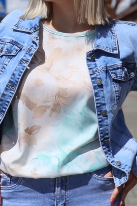 Elegancka bluzka damska wiskozowa z krótkimi rękawami ,,Produkt polski''