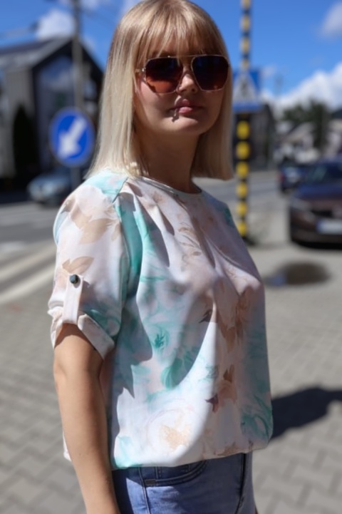 Elegancka bluzka damska wiskozowa z krótkimi rękawami ,,Produkt polski''