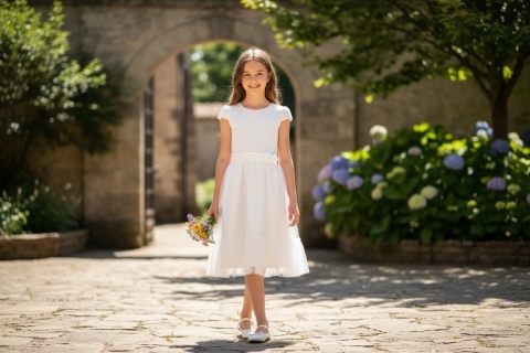 Elegancka sukienka komunijna dla dziewczynki