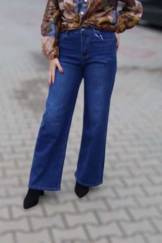 Jeansy damskie z wysokim stanem, szeroka nogawka – klasyczny denim