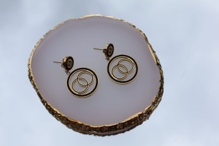 Kolczyki sztyfty Blueberry kółka w kole stal nierdzewna 316