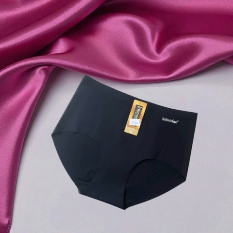 Majtki damskie bezszwowe laserowo cięte czarne
