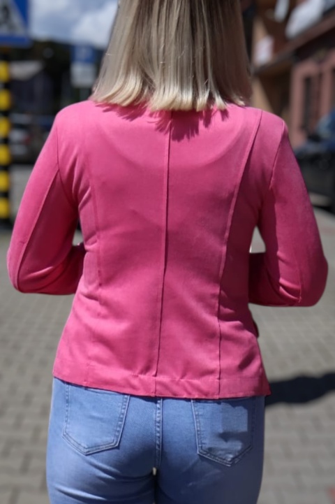 Zamszowa damska marynarka, różowa