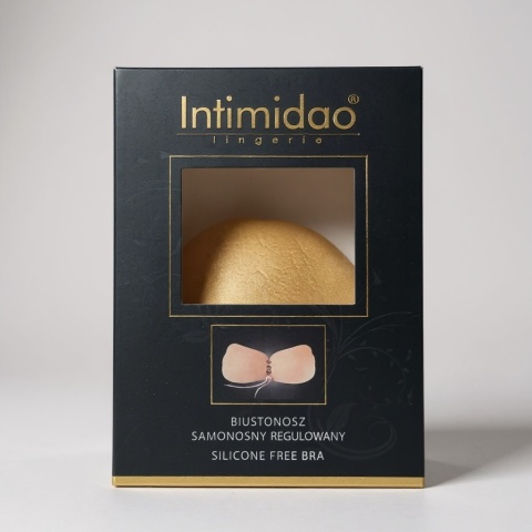 Samonośny biustonosz push-up z wiązaniem – Intimidao beżowy