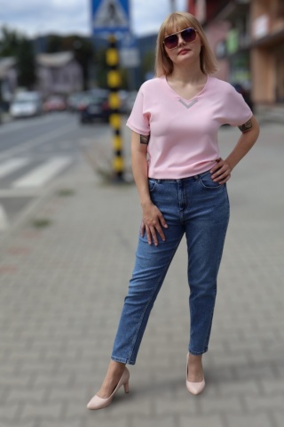 Spodnie jeans mom slim, wysoki stan ,Mohito