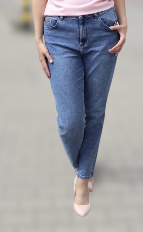 Spodnie jeans mom slim, wysoki stan ,Mohito