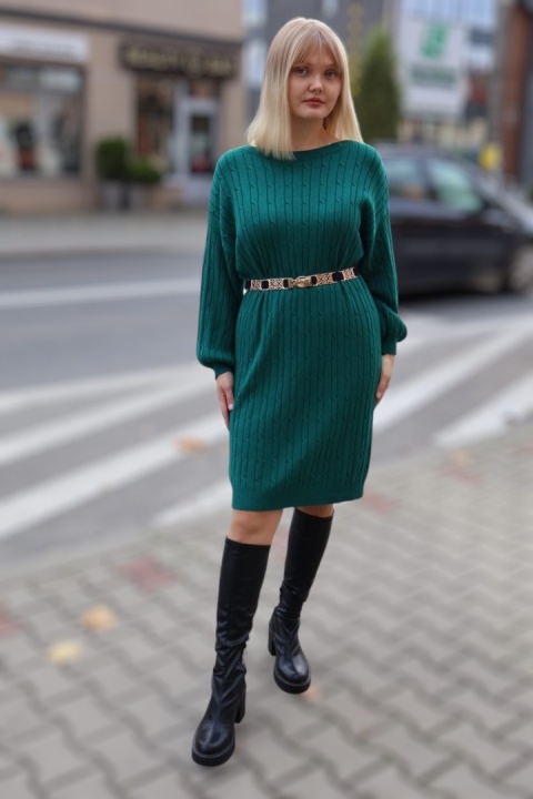 Sukienka dzianinowa sweterkowa zielona
