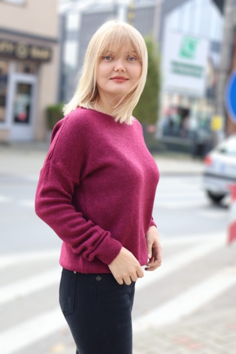 Sweterek damski baby alpaka bordo