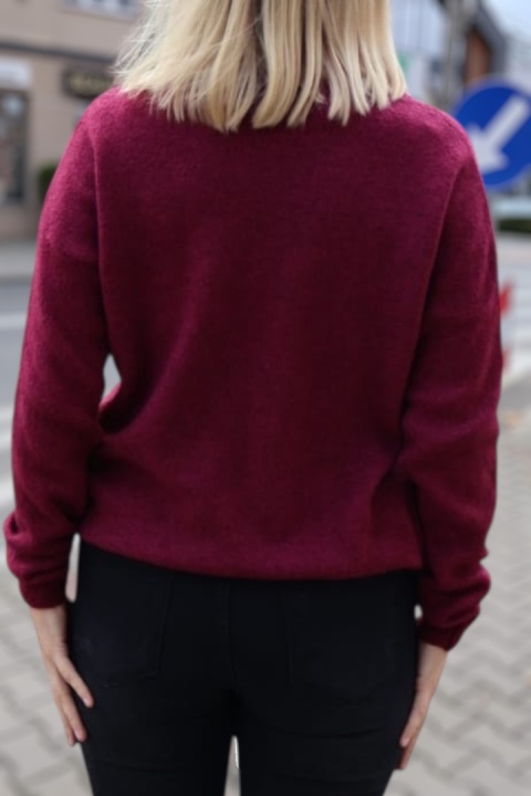 Sweterek damski baby alpaka bordo
