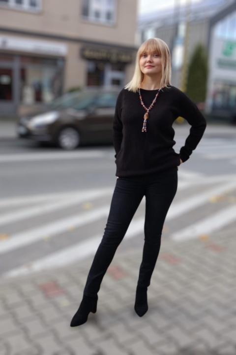 Sweterek damski baby alpaka czarny