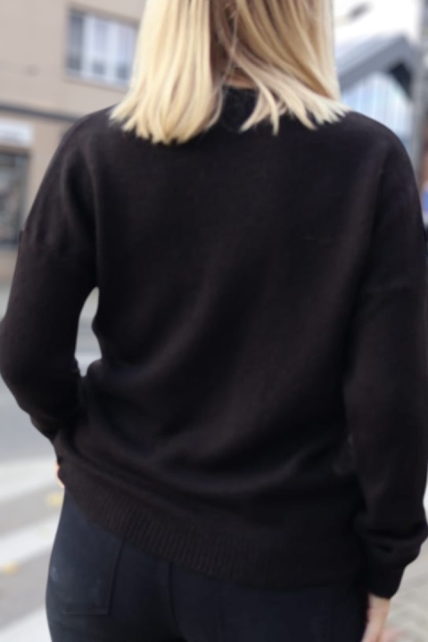 Sweterek damski baby alpaka czarny