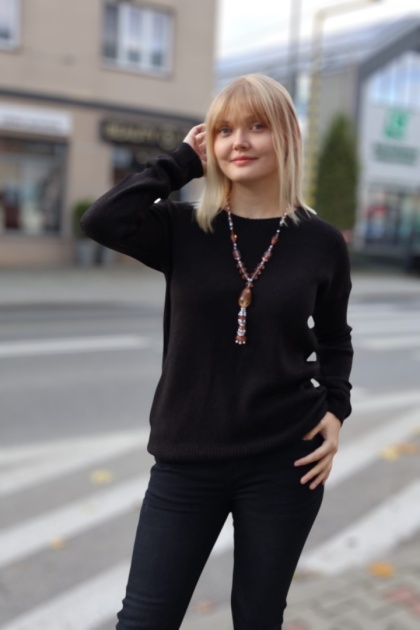 Sweterek damski baby alpaka czarny