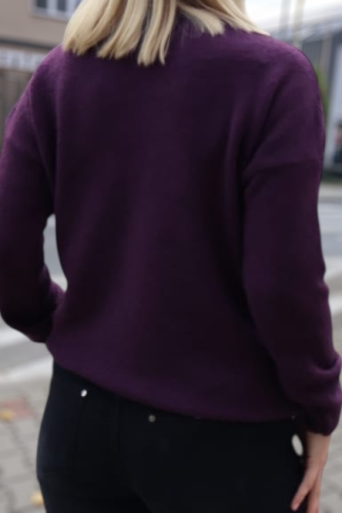 Sweterek damski baby alpaka śliwka